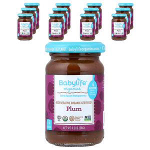 BabyLife Organics, детское питание, от 4 месяцев, со вкусом сливы, 12 баночек по 91 г (3,2 унции)
