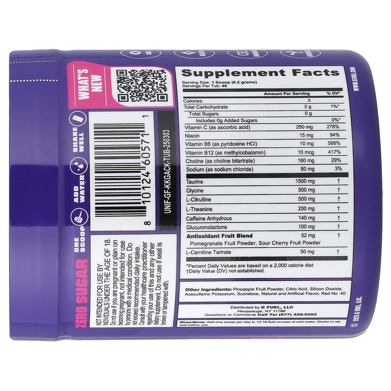 GFUEL, Energy Formula, Mineral Nights, клубничный коктейль, 248 г (8,7 унции)