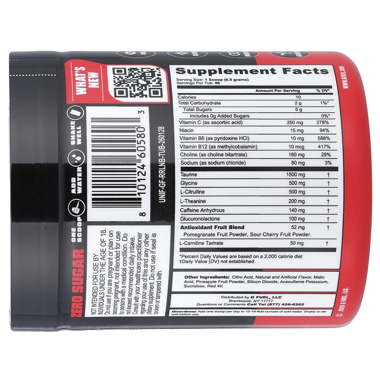 GFUEL, Energy Formula, красная брусника, 272 г (9,6 унции)