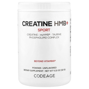 Codeage, Sport, креатин HMB+, без добавок, 321 г (11,32 унции)
