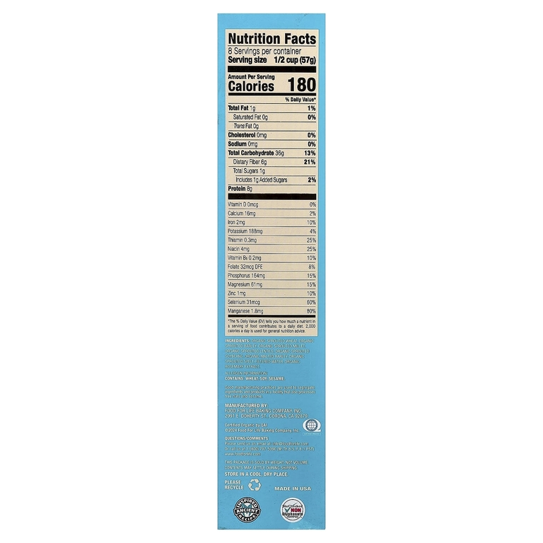 Food For Life, Ezekial 4:9® Sprouted Crunchy Cereal, Low Sodium, 16 oz (454 g)