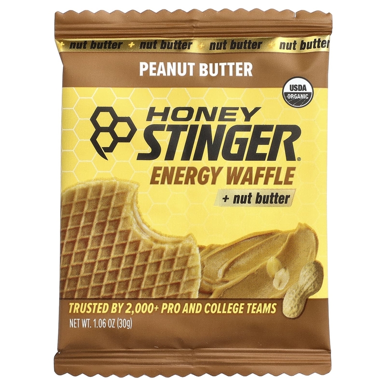 Honey Stinger, Energy, вафли с ореховой пастой, арахисовая паста, 12 вафель, 30 г (1,06 унции) каждая