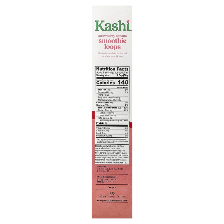Kashi, Smoothie Loops, хлопья, клубника и банан, 360 г (12,7 унции)