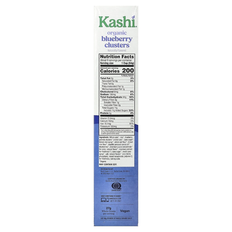 Kashi, органические хлопья, голубика, 487 г (17,2 унции)