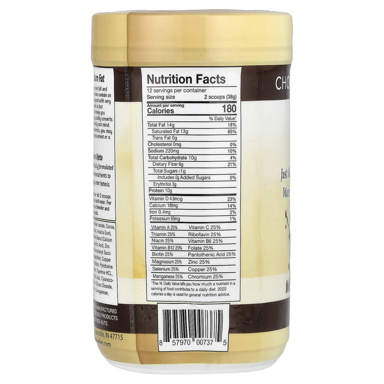 Keto Wise, Gold, коктейль-заменитель еды, брауни с шоколадной помадкой, 456 г (16,1 унции)