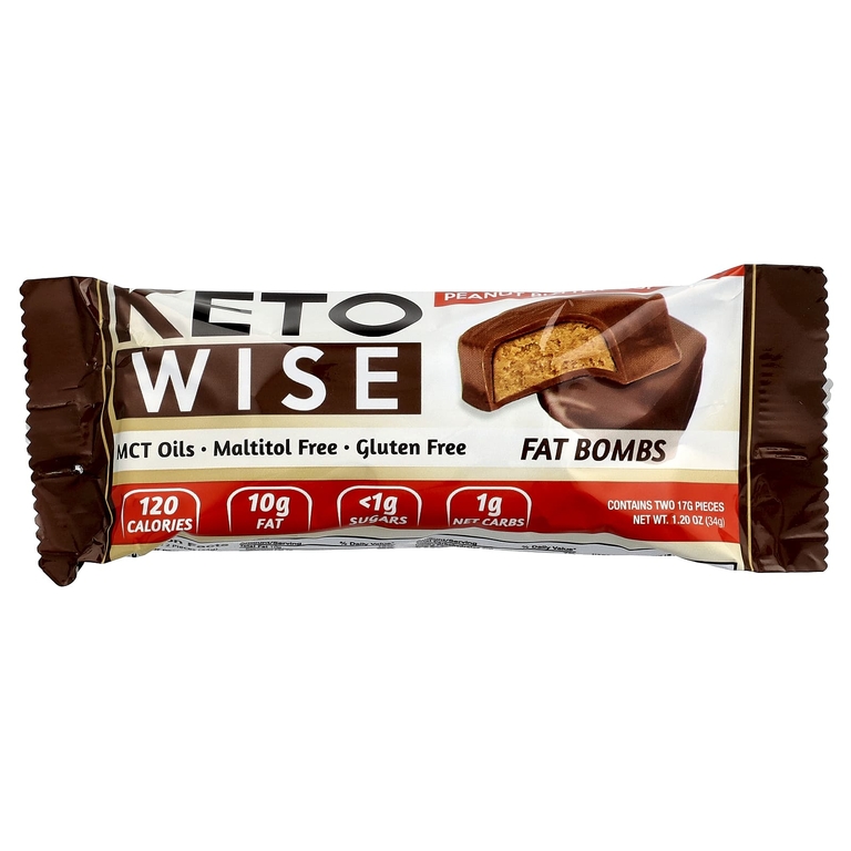 Keto Wise, Fat Bombs, конфеты с арахисовой пастой, 7 упаковок по 34 г (1,2 унции)