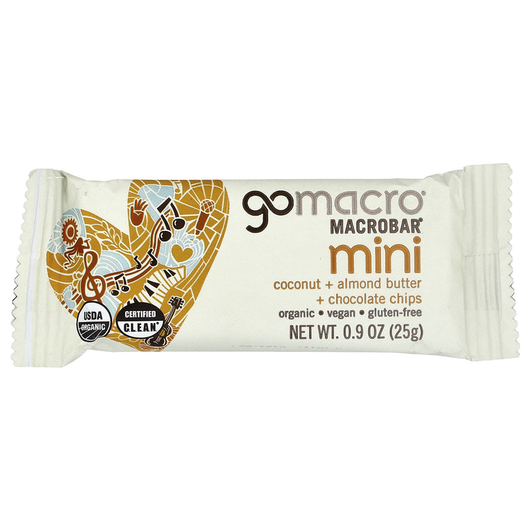GoMacro, MacroBar® мини, кокос, миндальная паста и шоколадная крошка, 8 батончиков по 25 г (0,9 унции)