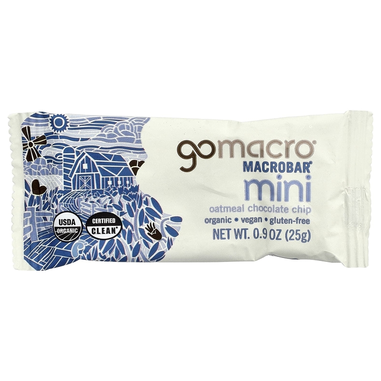 GoMacro, MacroBar® мини, овсянка с шоколадной крошкой, 8 батончиков по 25 г (0,9 унции)