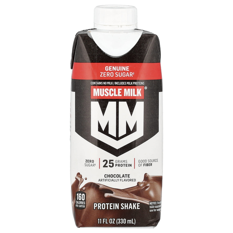 Muscle Milk, Genuine, Protein Shake, Chocolate, 4 Cartons, 11 fl oz (330 ml) Each