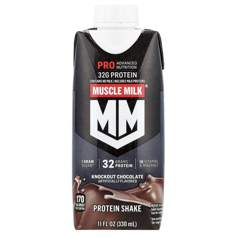 Muscle Milk, Pro Advanced Nutrition, Protein Shake, Knockout Chocolate, 12 Cartons, 11 fl oz (330 ml) Each