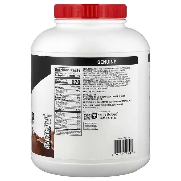 Muscle Milk, Genuine, Protein Shake, Chocolate, 4.94 lb (2.24 kg)