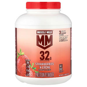 Muscle Milk, Genuine, Protein Powder, Strawberry 'n Creme, 4.94 lbs lb (2.24 kg)