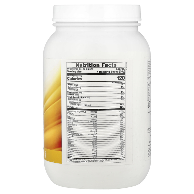NaturesPlus, Spiru-Tein®, протеиновый порошок, со вкусом банана, 1,2 кг (4,5 фунта) (2040 г)