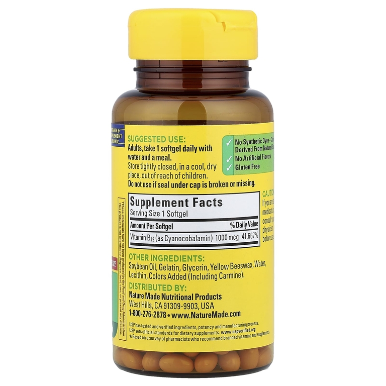 Nature Made, Vitamin B12, 1,000 mcg, 150 Softgels
