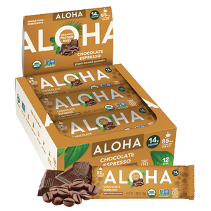 Aloha, Organic Protein Bars, Chocolate Espresso, 12 Bars, 1.98 oz (56 g) Each