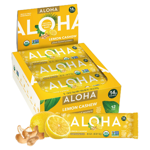 Aloha, Organic Protein Bars, Lemon Cashew, 12 Bars, 1.98 oz (56 g) Each