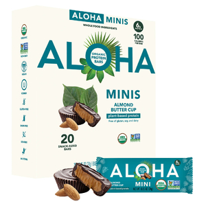 Aloha, Organic Protein Mini Bars, Almond Butter Cup, 20 Bars, 0.85 oz (24 g) Each