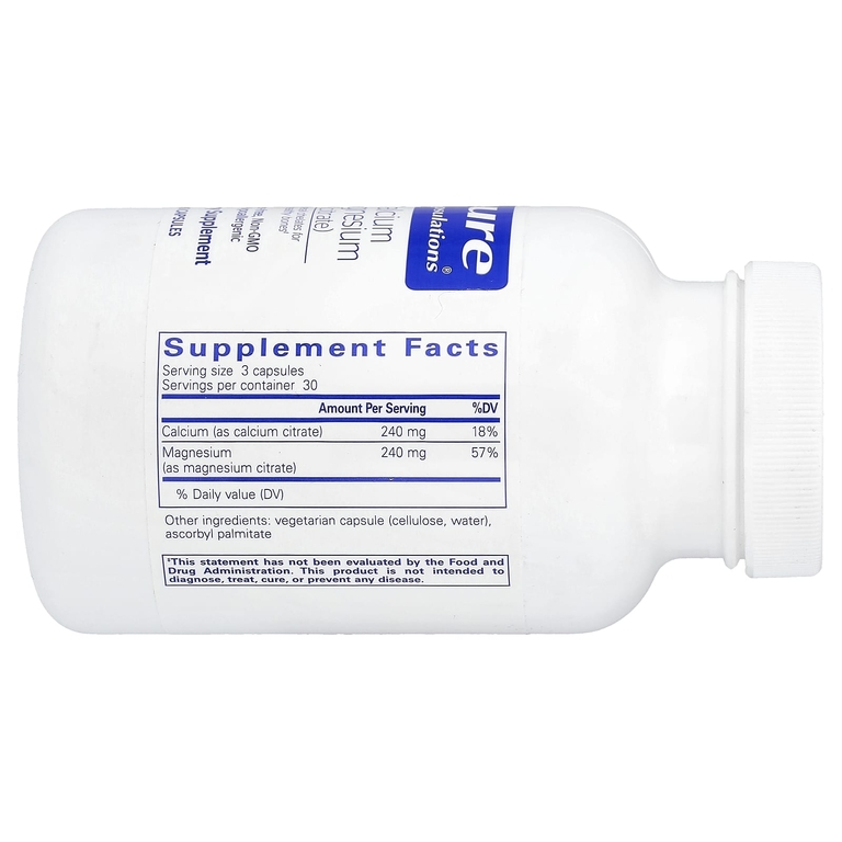 Pure Encapsulations, кальций и магний (цитрат), 90 капсул