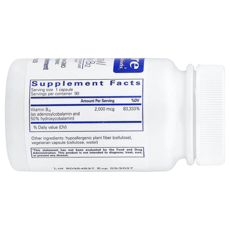 Pure Encapsulations, Adenosyl/Hydroxy B12, 90 Capsules (2,000 mcg per Capsule)