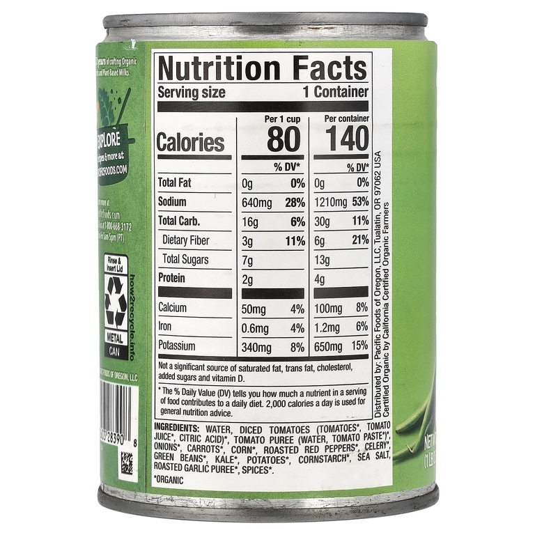 Pacific Foods, органический сытный овощной суп, 463 г (16,3 унции)