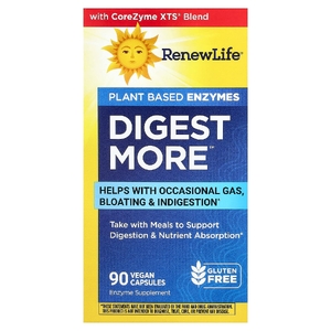 Renew Life, DigestMore™, ферменты, 90 вегетарианских капсул