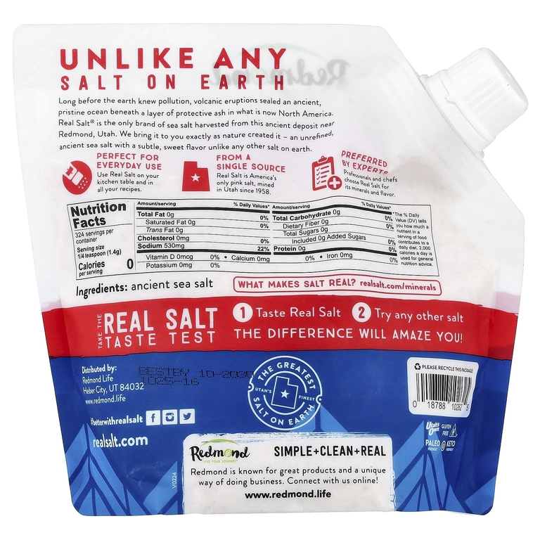 Redmond Trading Company, Real Salt®, Ancient Fine Sea Salt, 16 oz (454 g)