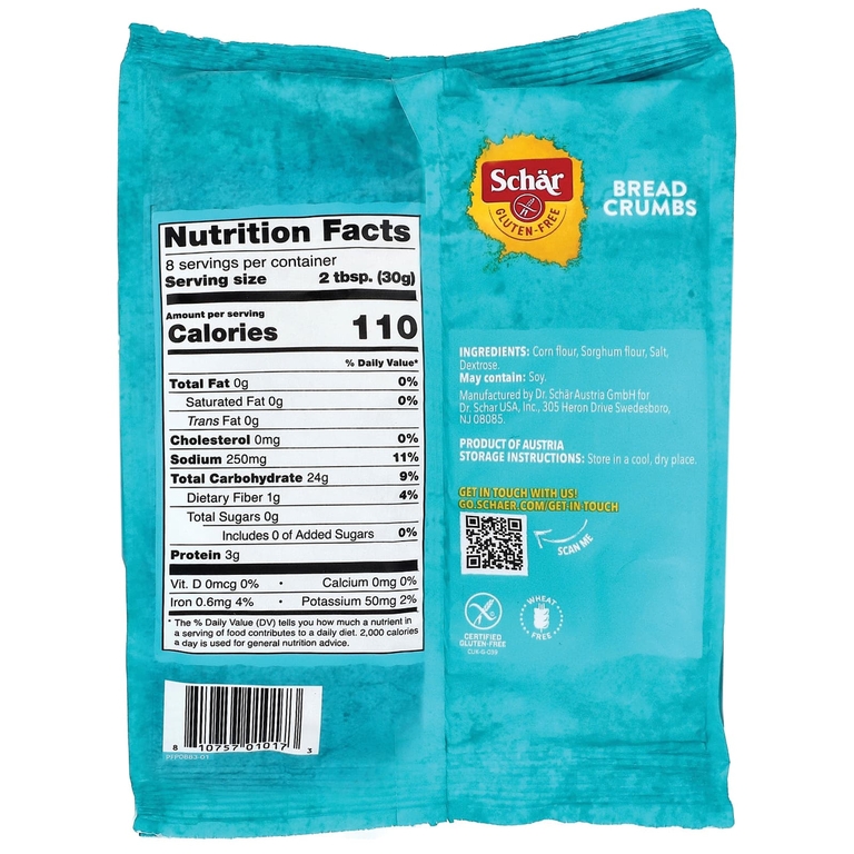 Schar, хлебные крошки без глютена, 250 г (8,8 унции) (Товар снят с продажи) 
