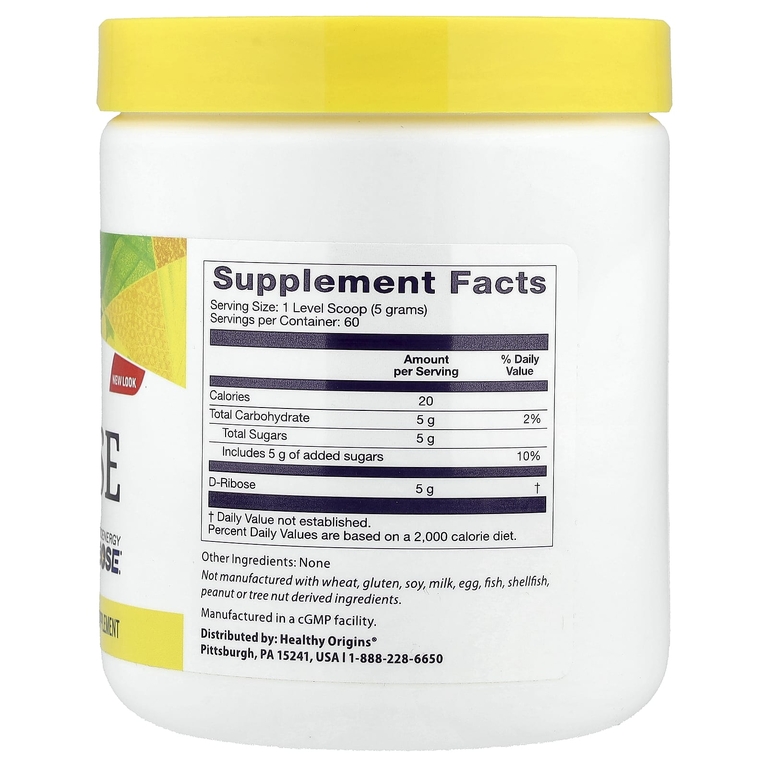 Healthy Origins, натуральная D-рибоза, 300 г (10,6 унции)