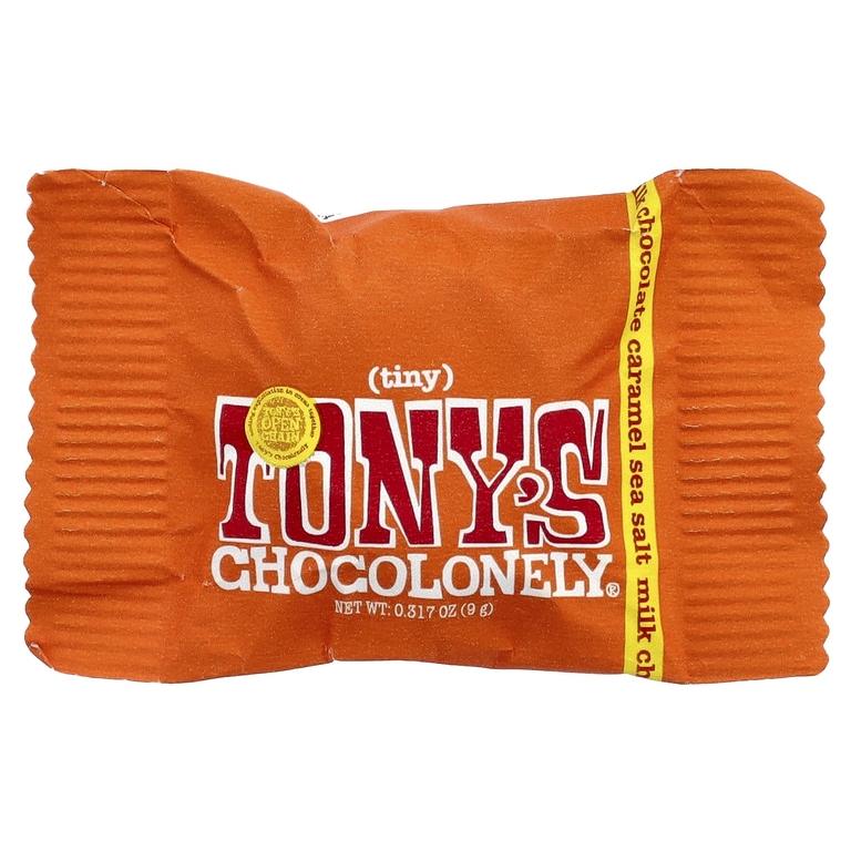 Tony's Chocolonely, молочный шоколад, карамель и морская соль, 14 шт. по 9 г (0,32 унции)