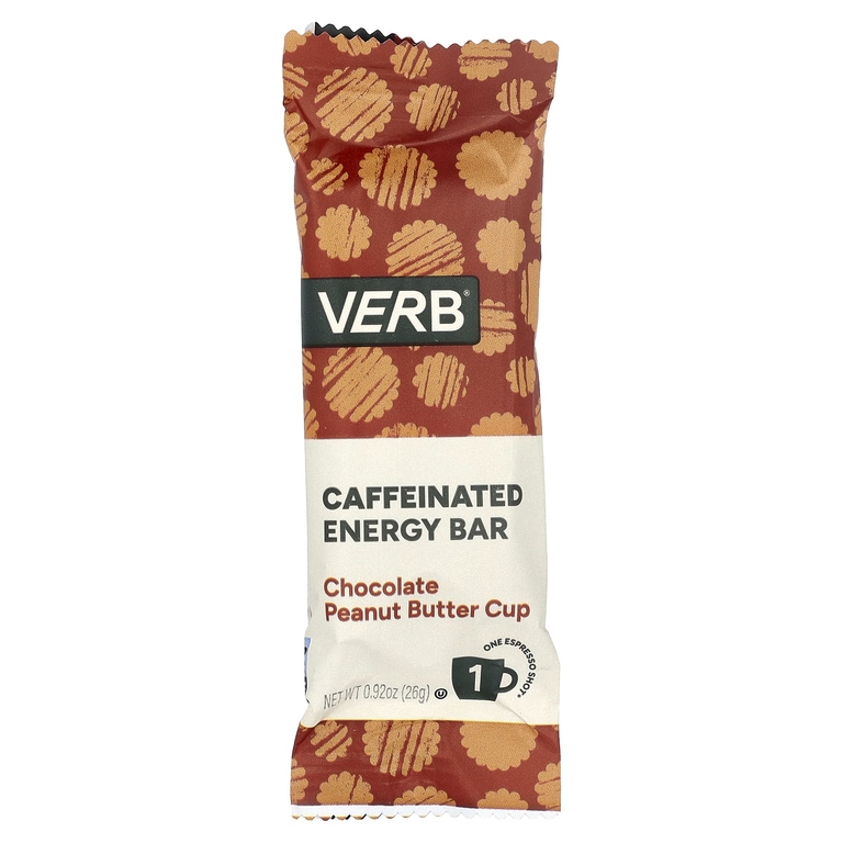 Verb Energy, Caffeinated Energy Bar, Chocolate Peanut Butter Cup, 16 Bars, 0.92 oz (26 g) Each