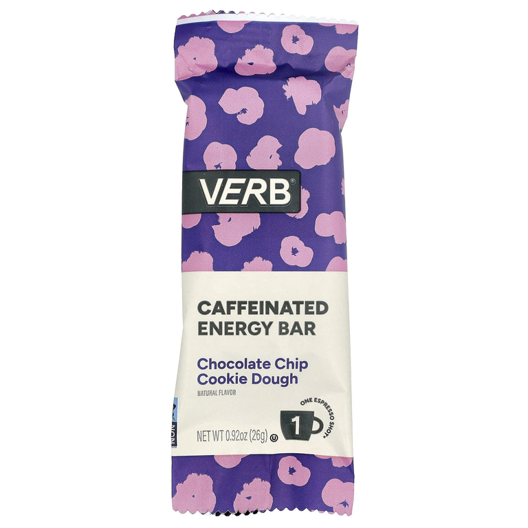 Verb Energy, Caffeinated Energy Bar, Chocolate Chip Cookie Dough, 16 Bars, 0.92 oz (26 g) Each
