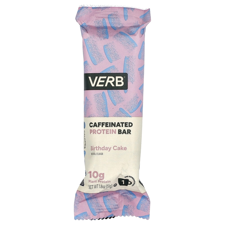 Verb Energy, Caffeinated Protein Bar, Birthday Cake, 12 Bars, 1.8 oz (51 g) Each (Товар снят с продажи) 