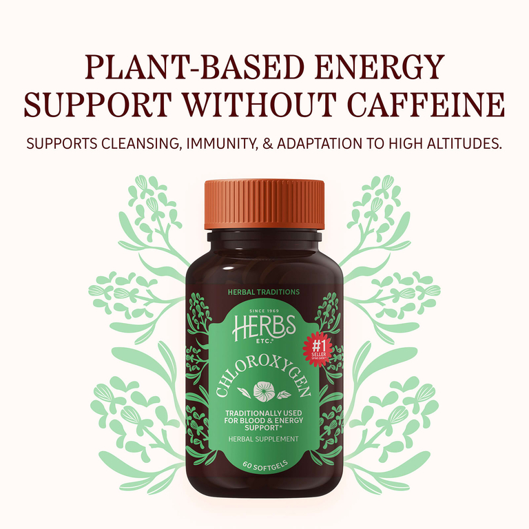 Herbs Etc., хлорофилл для поддержки здоровья крови и уровня энергии, 60 капсул