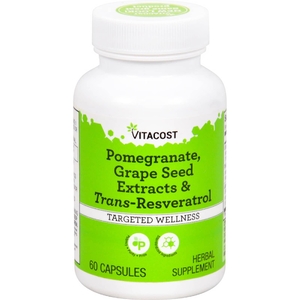 Vitacost, Pomegranate, Grape Seed Extracts & Trans-Resveratrol, 60 Capsules