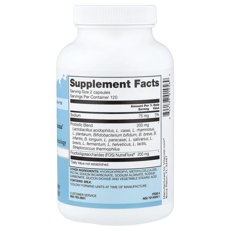 Vitacost, Everyday Essentials, пробиотик 15–35 с ФОС NutraFlora®, 240 вегетарианских капсул