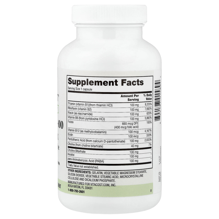 Vitacost, Everyday, комплекс витаминов B100, 100 капсул