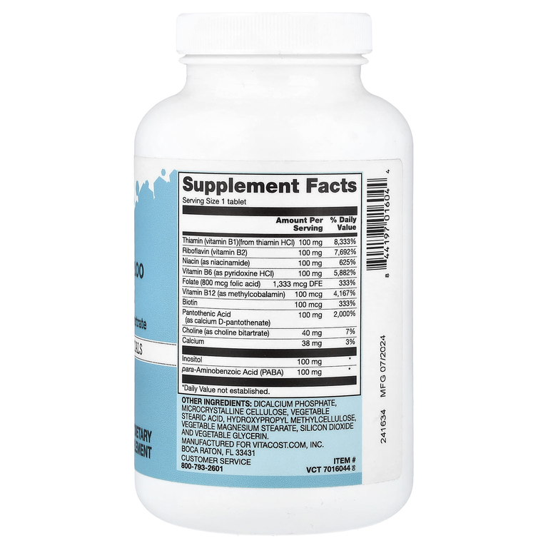 Vitacost, Complete B-100 Complex, 100 Tablets