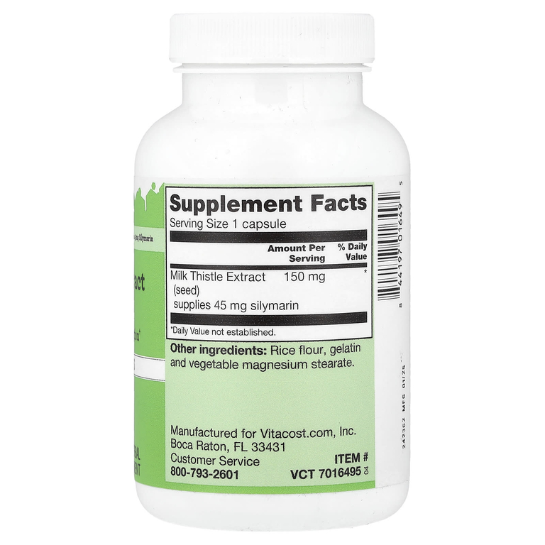 Vitacost, Milk Thistle Extract, 150 mg, 200 Capsules