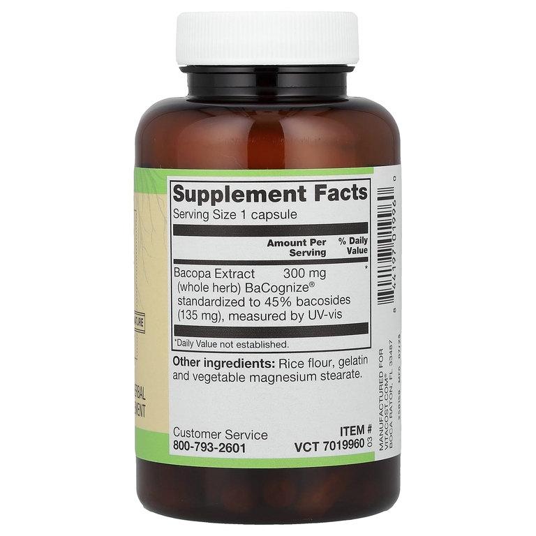 Vitacost, Root2, экстракт бакопы с BaCognize®, 300 мг, 120 капсул