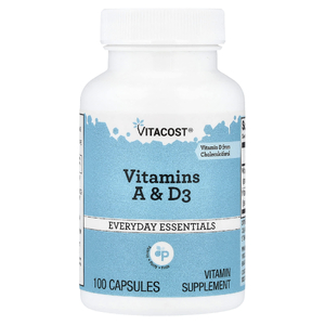 Vitacost, витамины A и Д3, 100 капсул