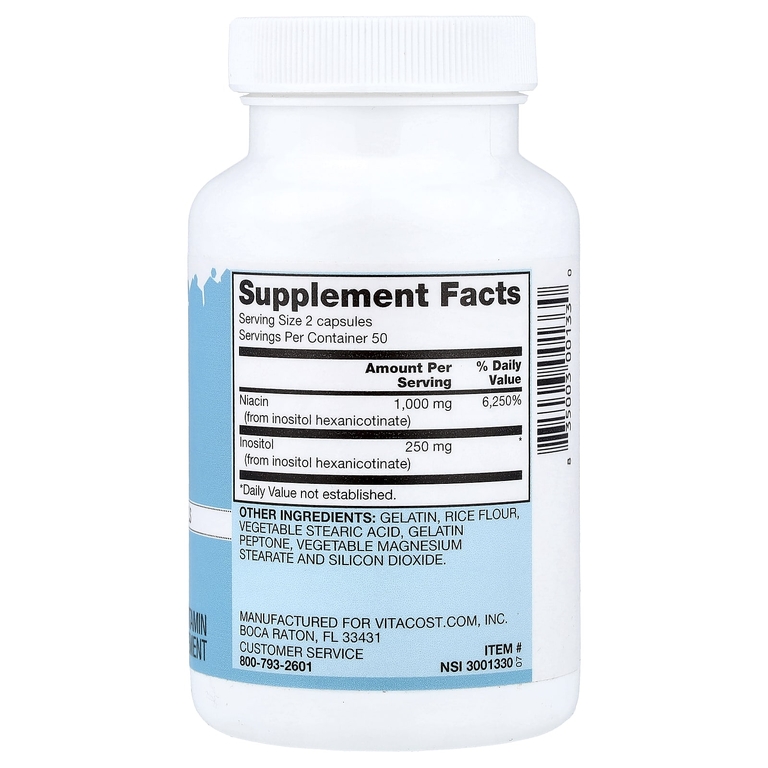 Vitacost, Niacin, Non-Flushing, 100 Capsules