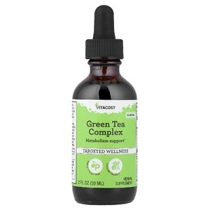 Vitacost, комплекс с зелёным чаем, без спирта, 59 мл (2 жидк. унции)