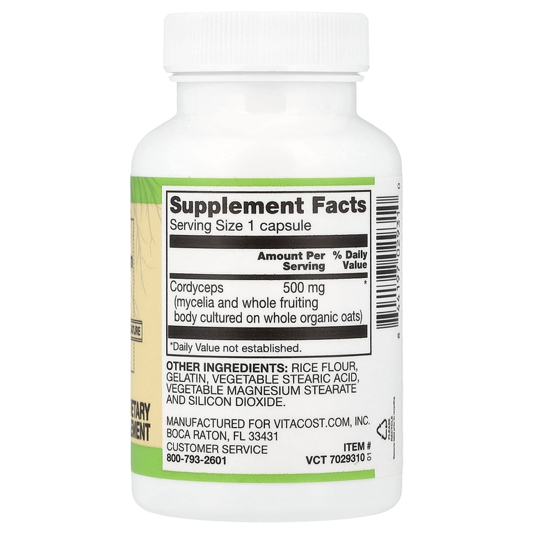 Vitacost, Root2®, гриб кордицепс, 500 мг, 60 капсул