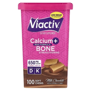 Viactiv, кальций для укрепления костей, молочный шоколад, 100 жевательных таблеток