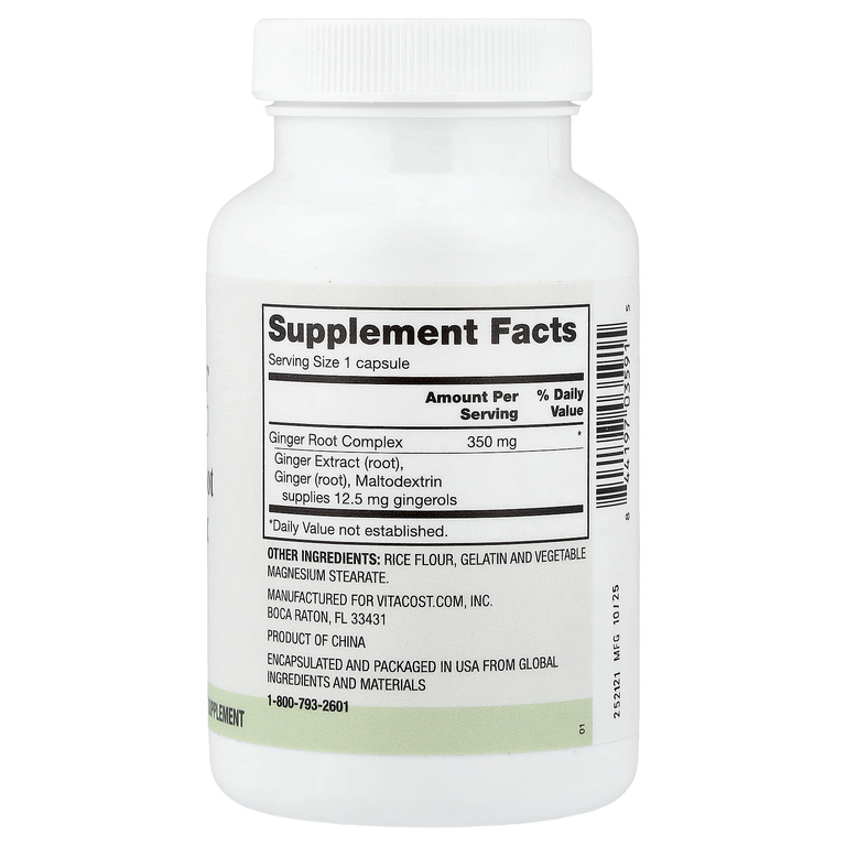 Vitacost, Everyday, комплекс с корнем имбиря, 120 капсул (350 мг в 1 капсуле)