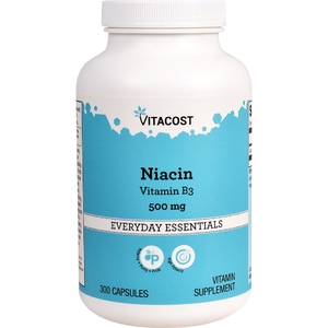 Vitacost, ниацин, 500 мг, 300 капсул