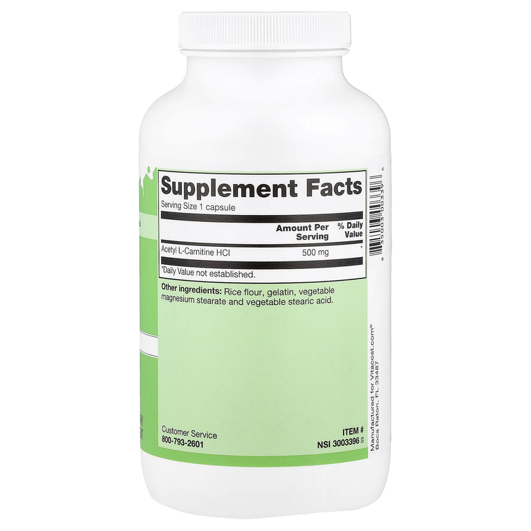Vitacost, Acetyl L-Carnitine HCl, 500 mg, 300 Capsules