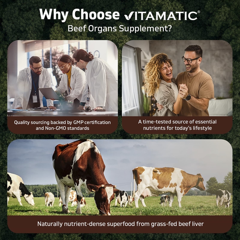 Vitamatic, кости и мозг от животных травяного откорма, 180 капсул (500 мг в 1 капсуле)
