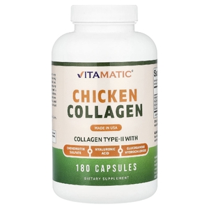 Vitamatic, куриный коллаген, 180 капсул