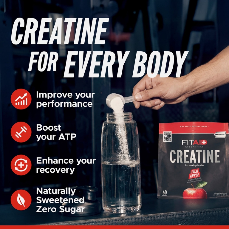 FITAID, Essentials, моногидрат креатина, яблоко Фуджи, 372 г (13,1 унции)